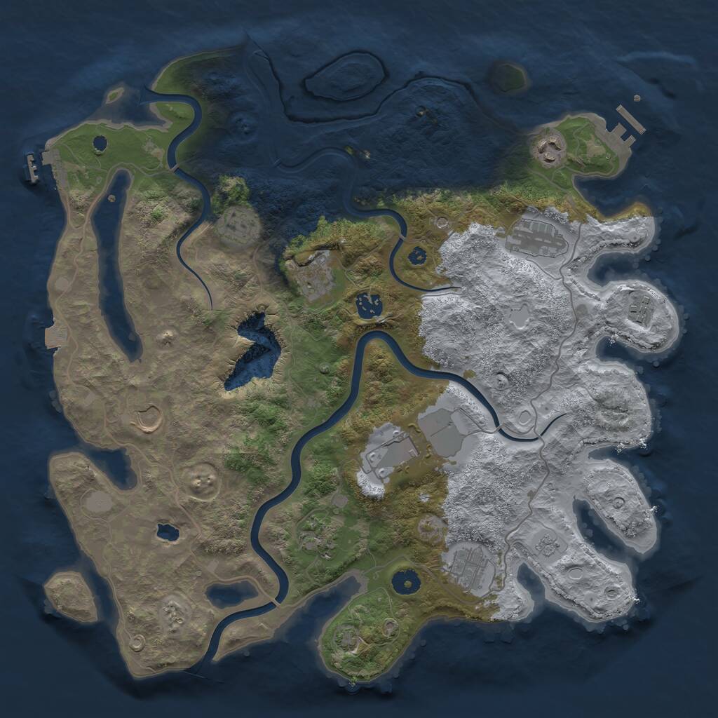 Rust Map: Procedural Map, Size: 4000, Seed: 586183071, 16 Monuments