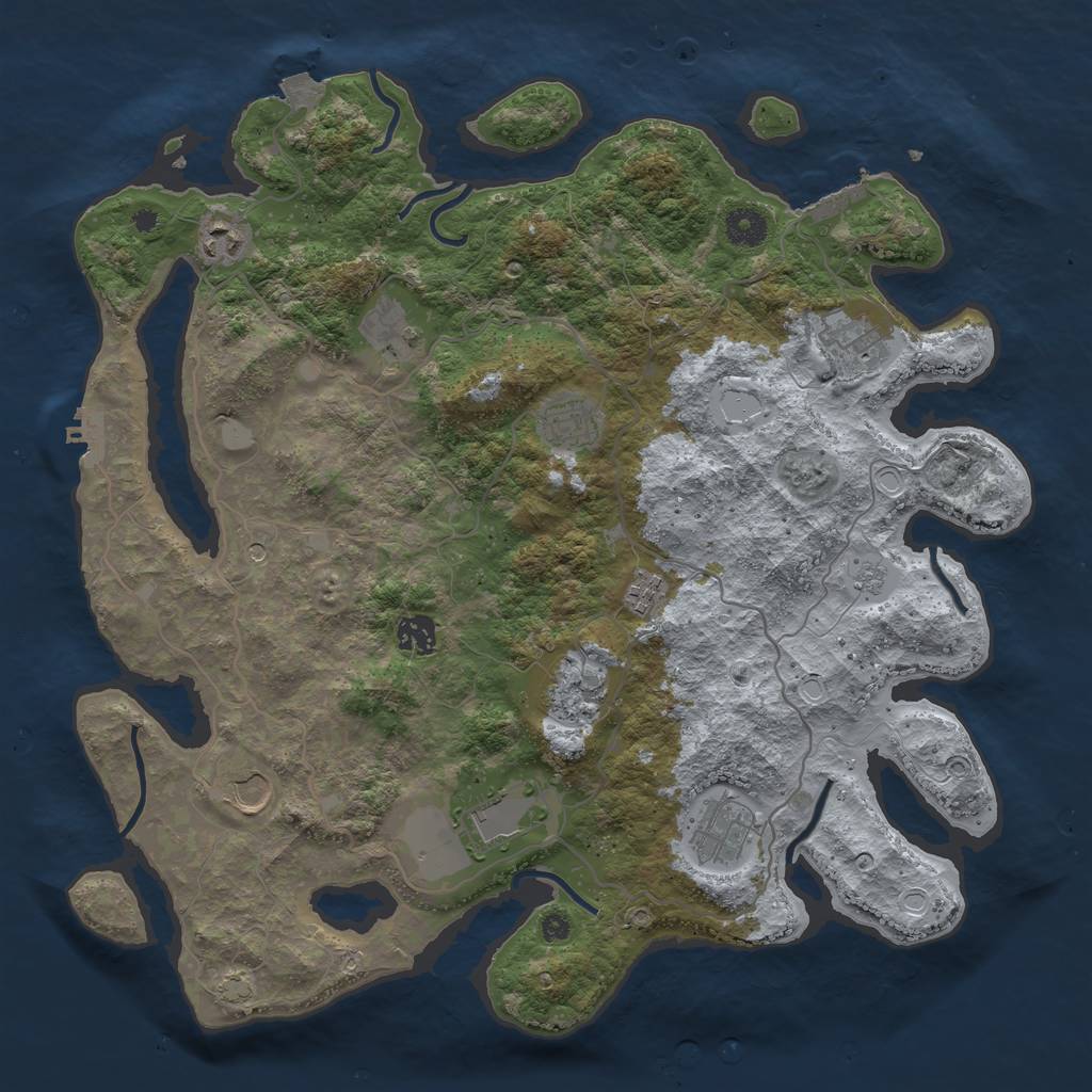 Rust Map: Procedural Map, Size: 4000, Seed: 586183071, 18 Monuments