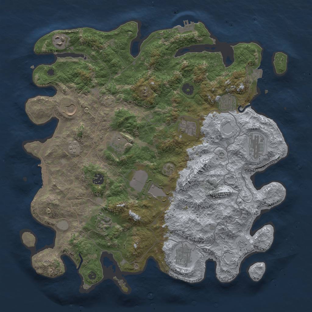 Rust Map: Procedural Map, Size: 4000, Seed: 515771058, 19 Monuments