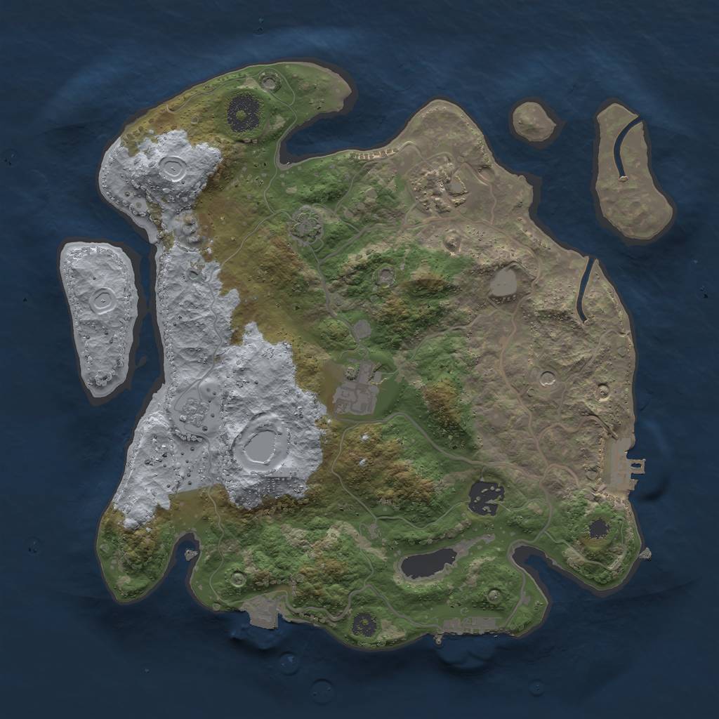 Rust Map: Procedural Map, Size: 3000, Seed: 6993, 11 Monuments