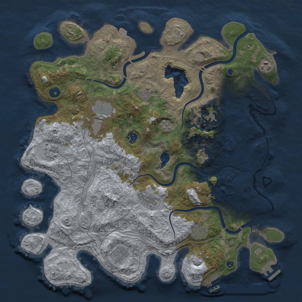 Rust Map: Procedural Map, Size: 4250, Seed: 2125753266, 16 Monuments