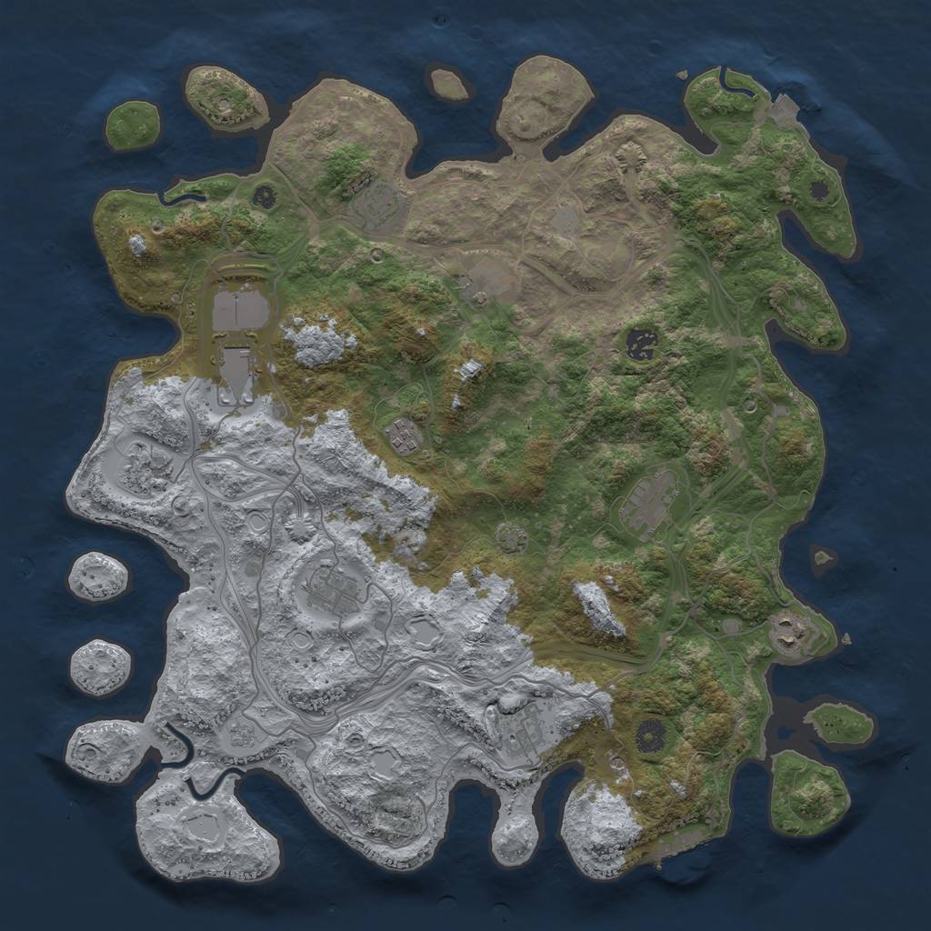 Rust Map: Procedural Map, Size: 4250, Seed: 2125753266, 17 Monuments