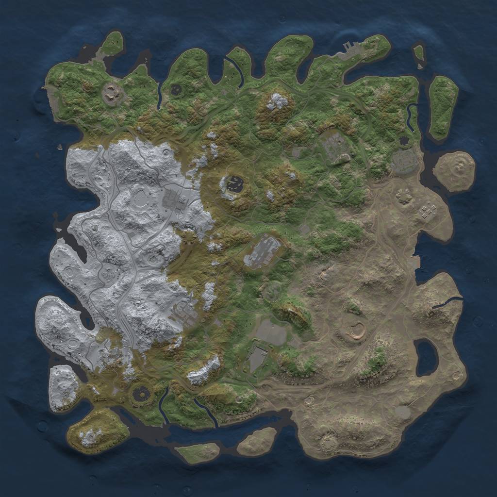 Rust Map: Procedural Map, Size: 4500, Seed: 1983263241, 19 Monuments
