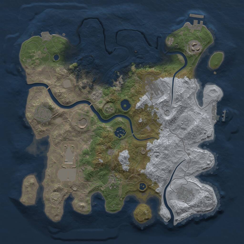 Rust Map: Procedural Map, Size: 3500, Seed: 454211922, 15 Monuments