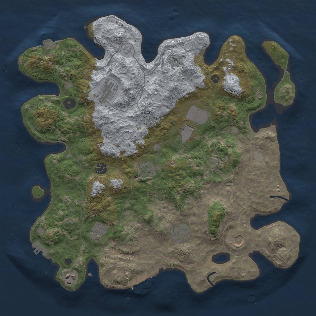 Rust Map: Procedural Map, Size: 4000, Seed: 297984576, 18 Monuments