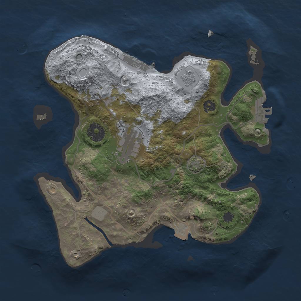 Rust Map: Procedural Map, Size: 2500, Seed: 547594574, 8 Monuments