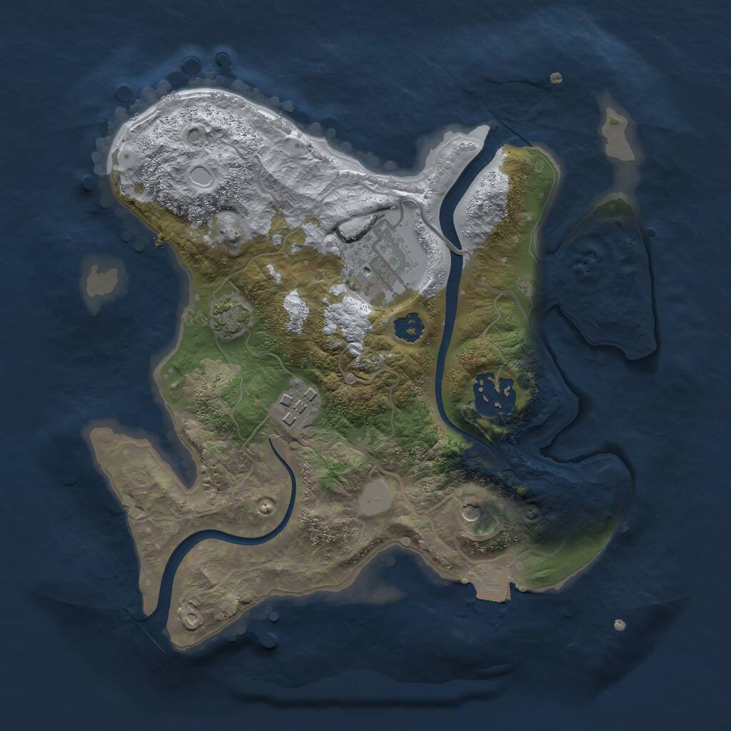 Rust Map: Procedural Map, Size: 2500, Seed: 547594574, 6 Monuments