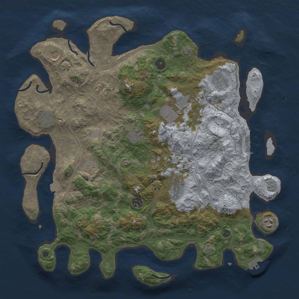 Rust Map: Procedural Map, Size: 4250, Seed: 1290245270, 19 Monuments