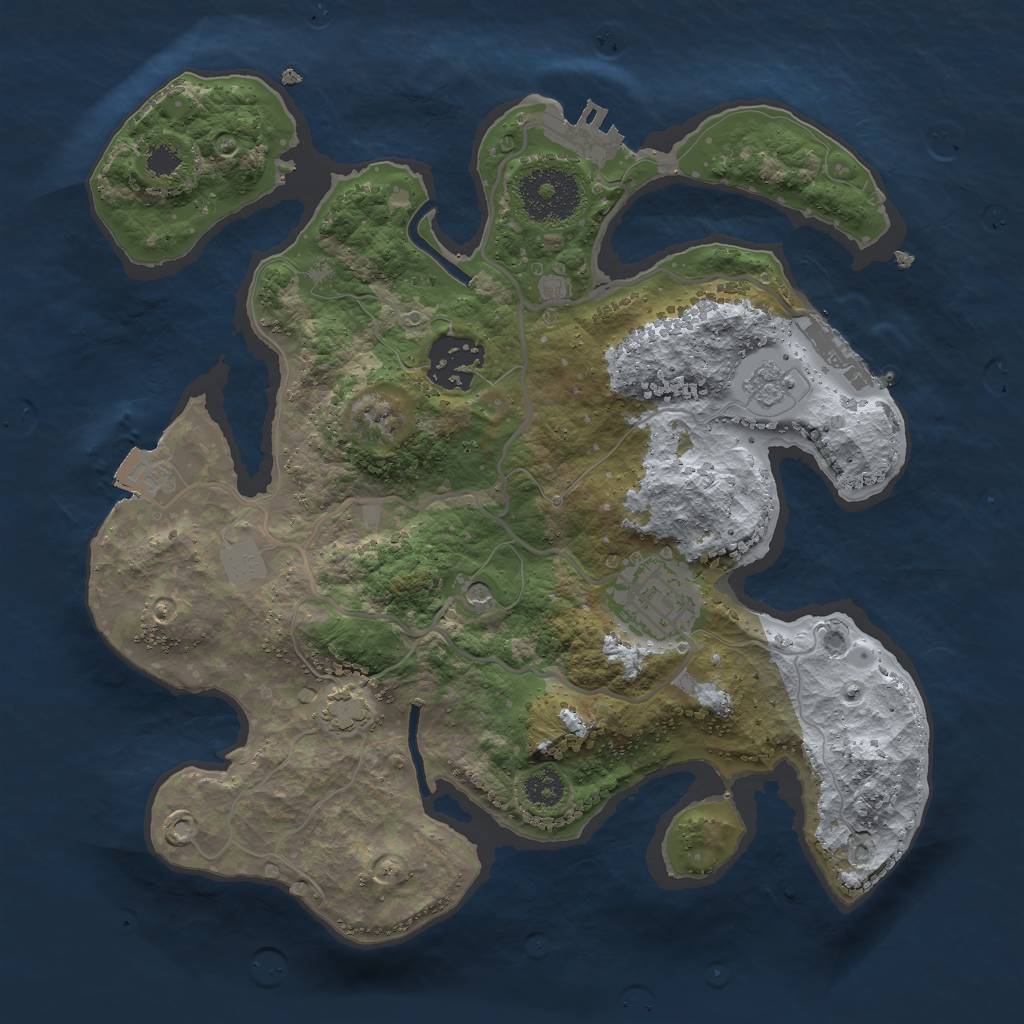 Rust Map: Procedural Map, Size: 2700, Seed: 1550, 10 Monuments