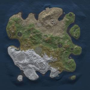 Thumbnail Rust Map: Procedural Map, Size: 3000, Seed: 15706, 12 Monuments