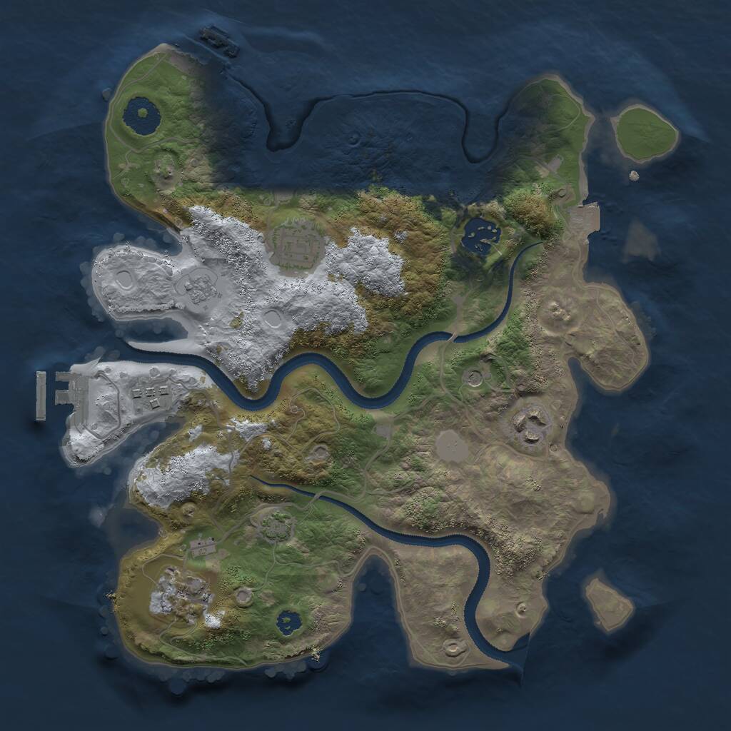 Rust Map: Procedural Map, Size: 3000, Seed: 8210534, 11 Monuments