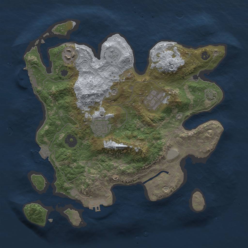 Rust Map: Procedural Map, Size: 3000, Seed: 16325, 11 Monuments