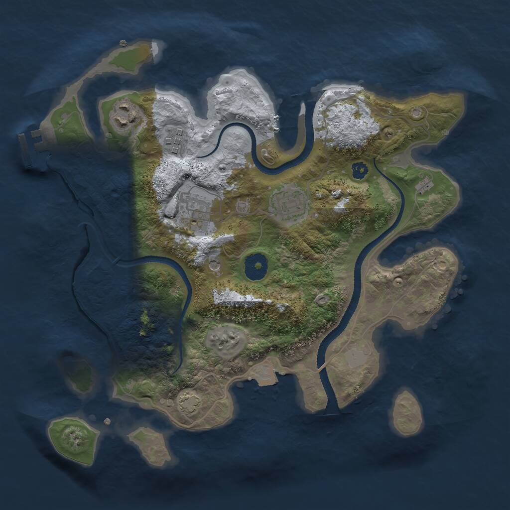 Rust Map: Procedural Map, Size: 3000, Seed: 16325, 8 Monuments