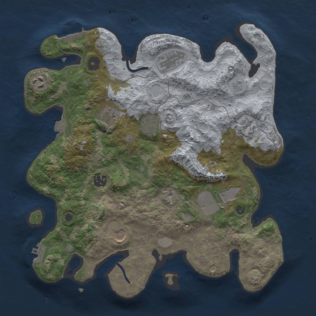 Rust Map: Procedural Map, Size: 3500, Seed: 1242655738, 16 Monuments