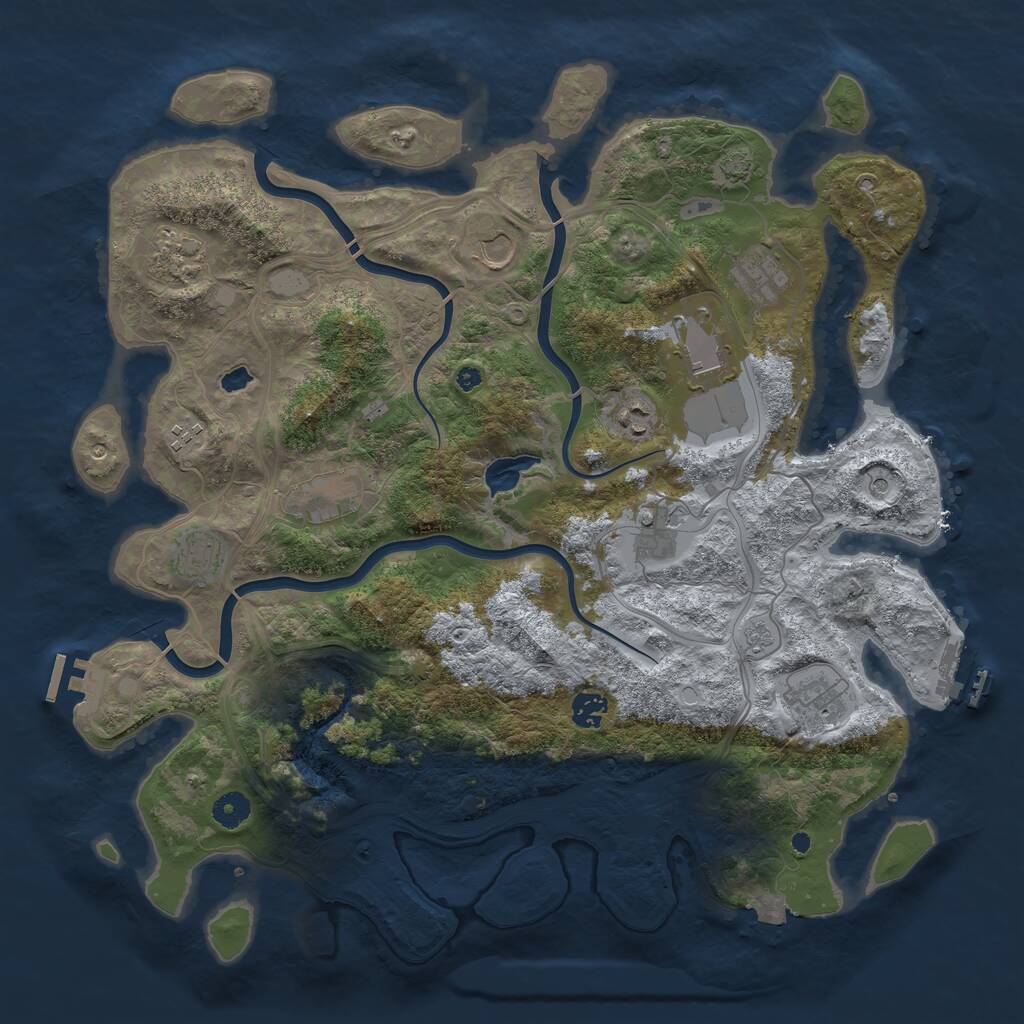 Rust Map: Procedural Map, Size: 4250, Seed: 247610, 17 Monuments