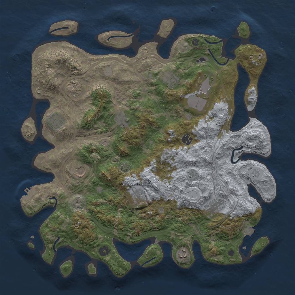 Rust Map: Procedural Map, Size: 4250, Seed: 247610, 18 Monuments