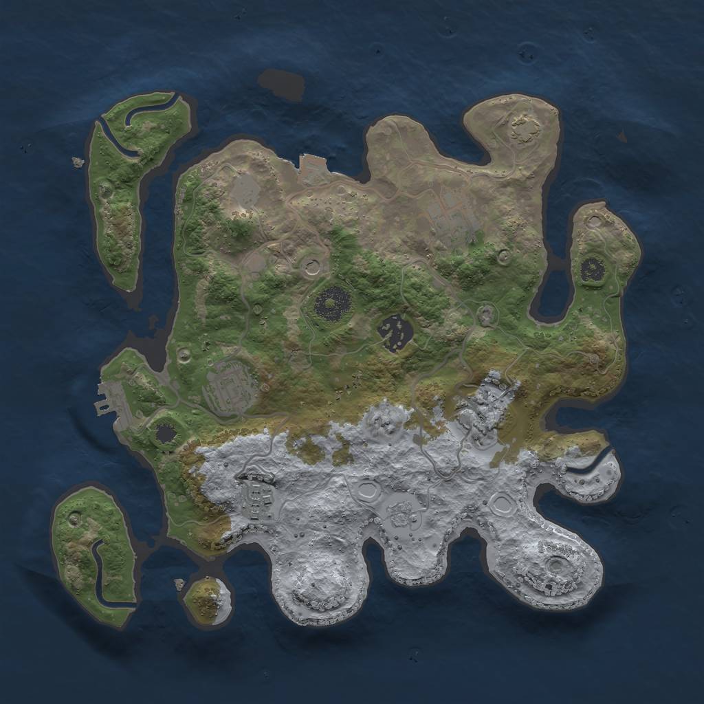 Rust Map: Procedural Map, Size: 3000, Seed: 5816239, 12 Monuments