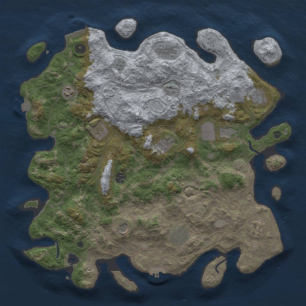 Rust Map: Procedural Map, Size: 4250, Seed: 36514947, 19 Monuments