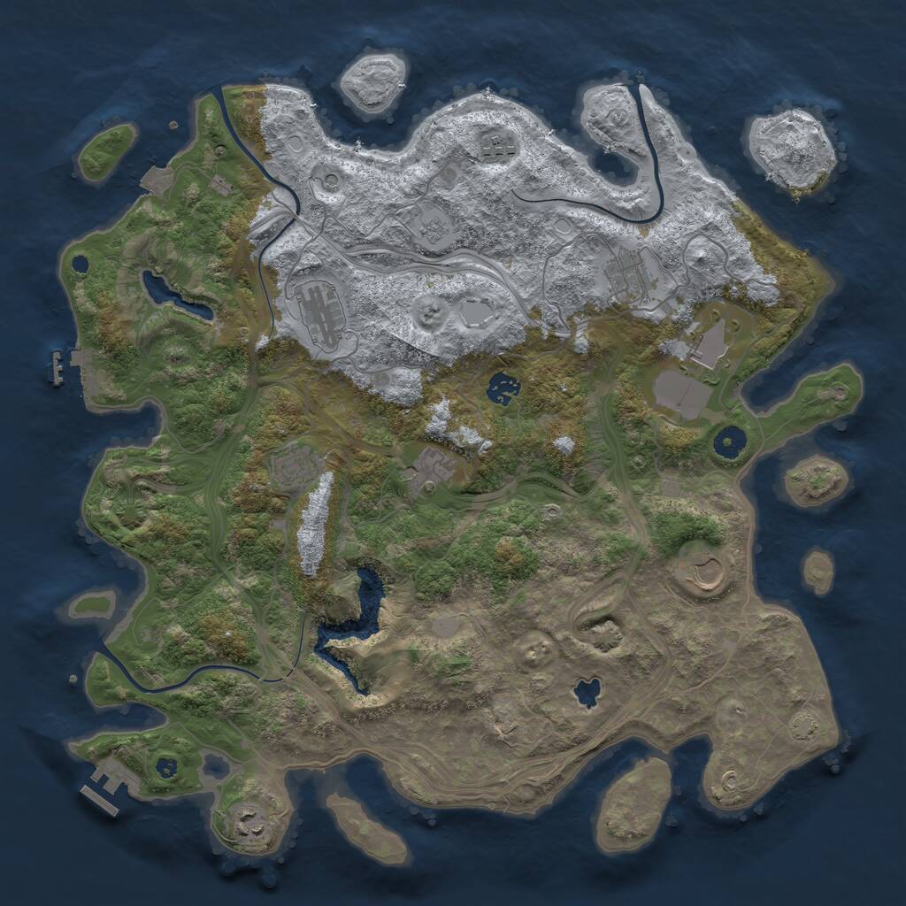 Rust Map: Procedural Map, Size: 4250, Seed: 36514947, 15 Monuments