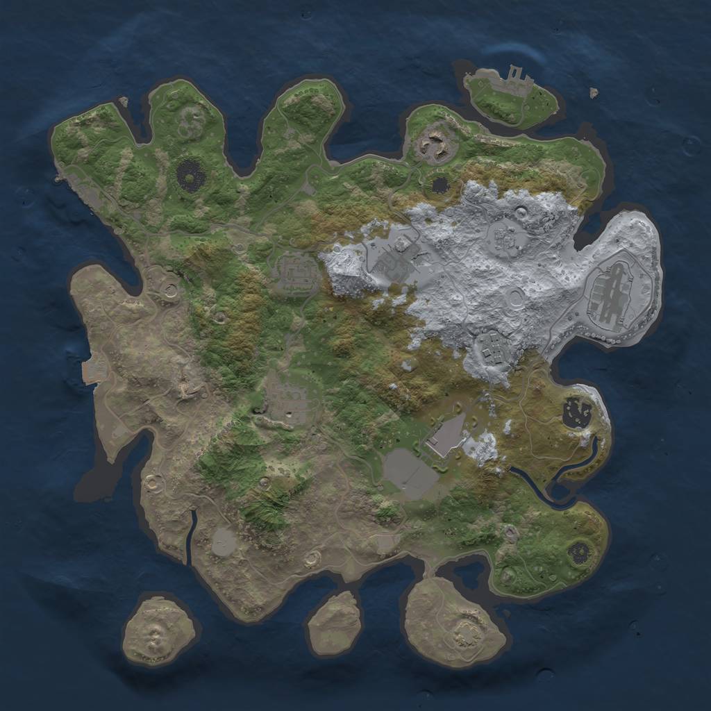 Rust Map: Procedural Map, Size: 3500, Seed: 1817407179, 16 Monuments