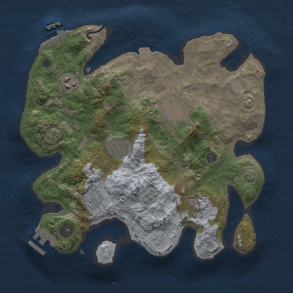 Rust Map: Procedural Map, Size: 3000, Seed: 13603, 11 Monuments