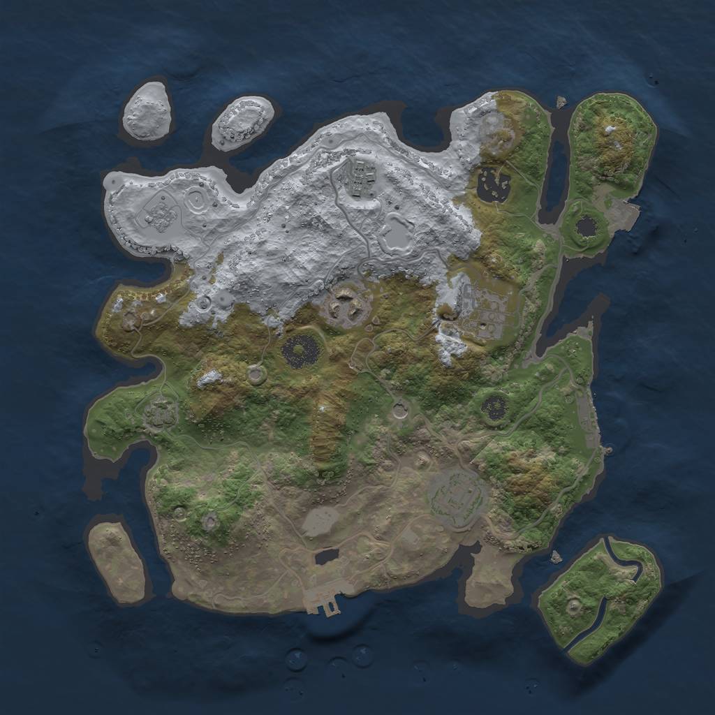 Rust Map: Procedural Map, Size: 3000, Seed: 27196, 13 Monuments