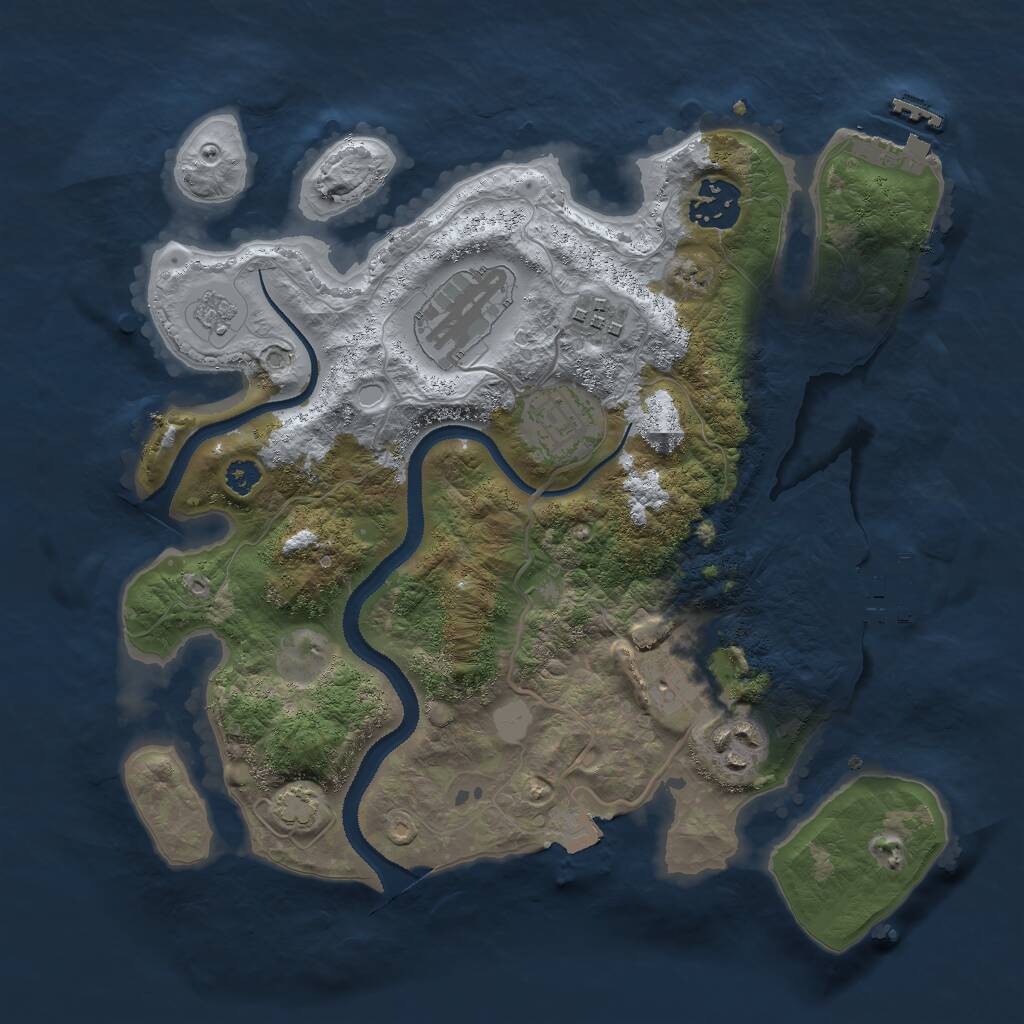Rust Map: Procedural Map, Size: 3000, Seed: 27196, 11 Monuments