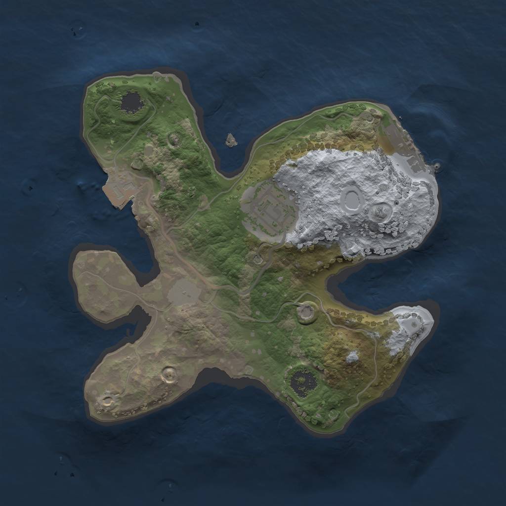 Rust Map: Procedural Map, Size: 2000, Seed: 1324040323, 5 Monuments