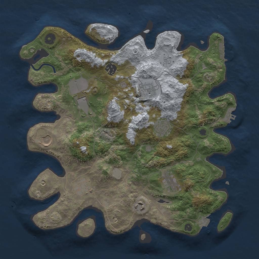 Rust Map: Procedural Map, Size: 3500, Seed: 760882600, 15 Monuments