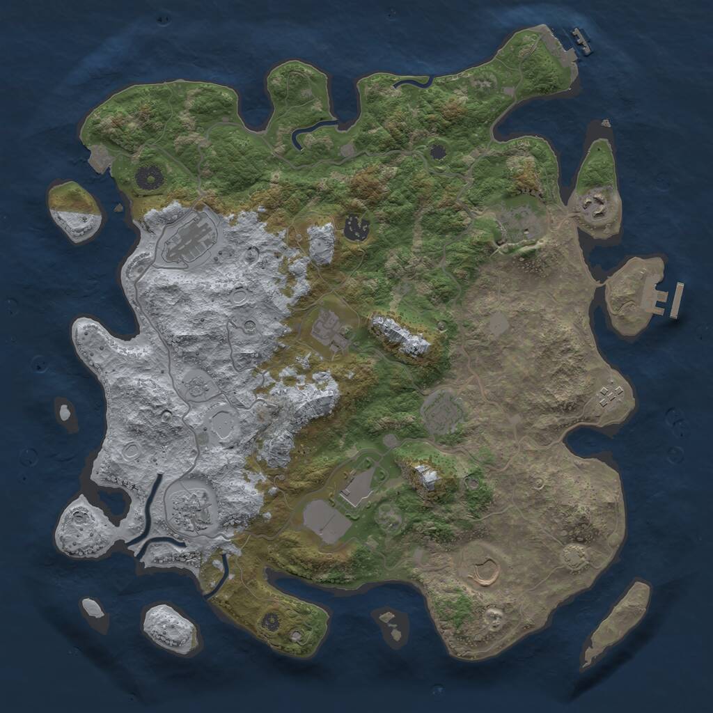 Rust Map: Procedural Map, Size: 4000, Seed: 1506405821, 16 Monuments