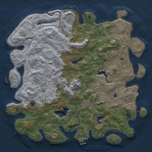 Thumbnail Rust Map: Procedural Map, Size: 5000, Seed: 2052024, 17 Monuments
