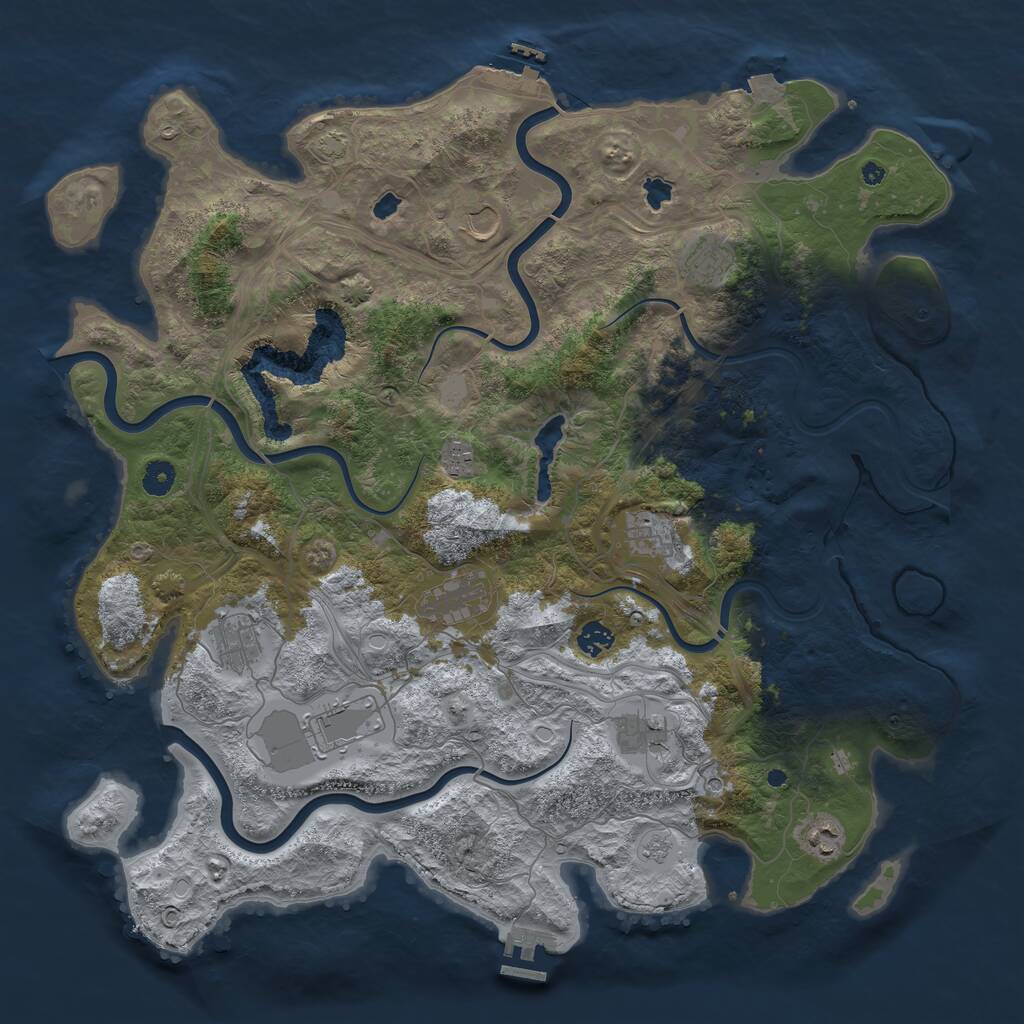Rust Map: Procedural Map, Size: 4500, Seed: 181785643, 16 Monuments