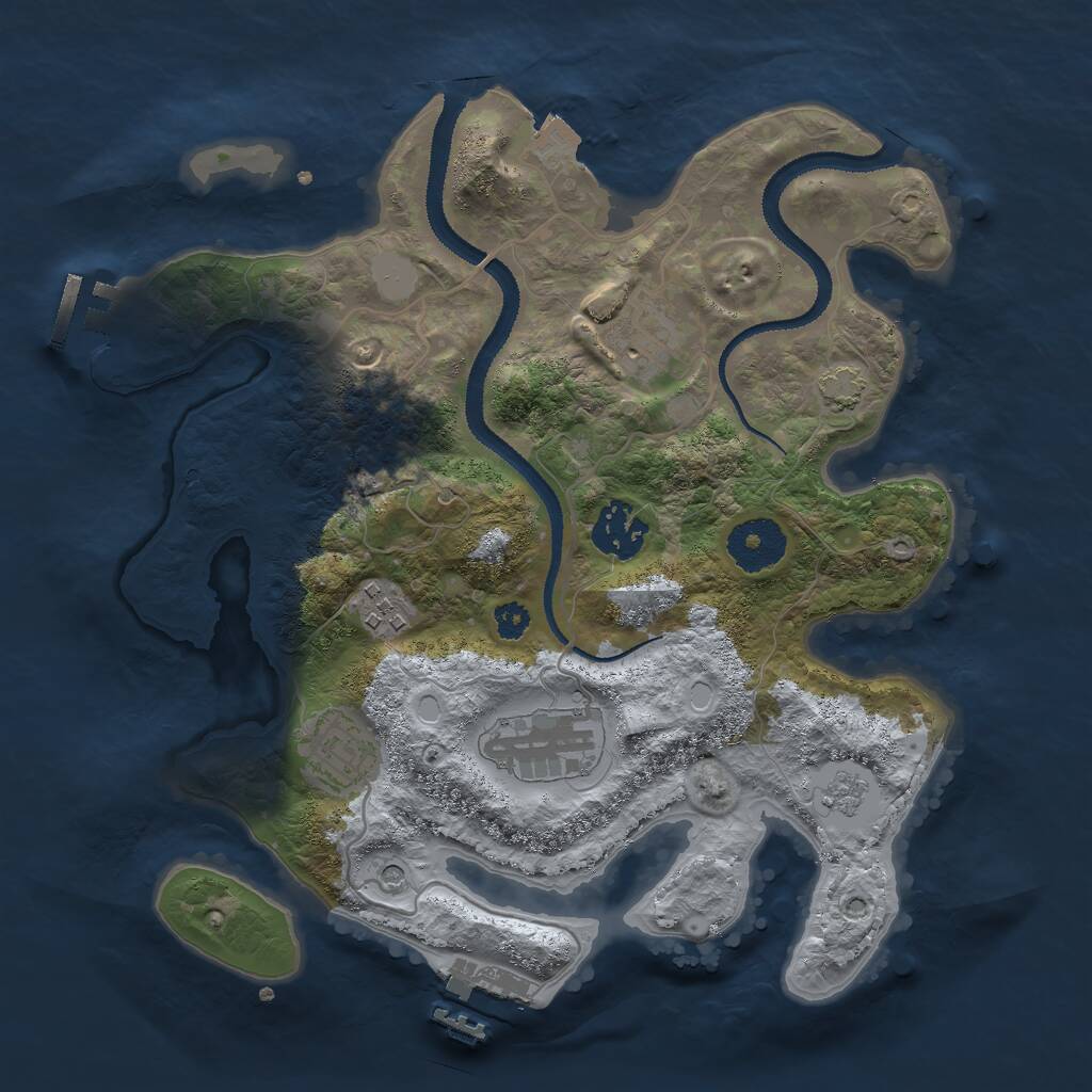 Rust Map: Procedural Map, Size: 3000, Seed: 4237968, 11 Monuments