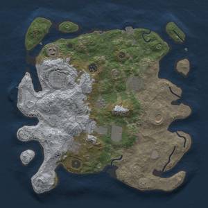 Thumbnail Rust Map: Procedural Map, Size: 3500, Seed: 2001434838, 15 Monuments