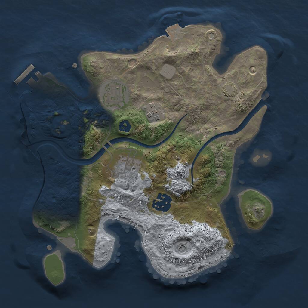 Rust Map: Procedural Map, Size: 2500, Seed: 1259, 8 Monuments