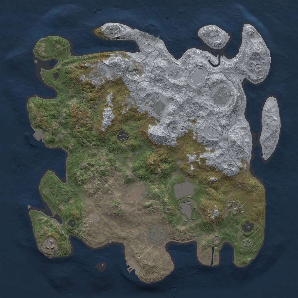 Rust Map: Procedural Map, Size: 4000, Seed: 882357092, 18 Monuments