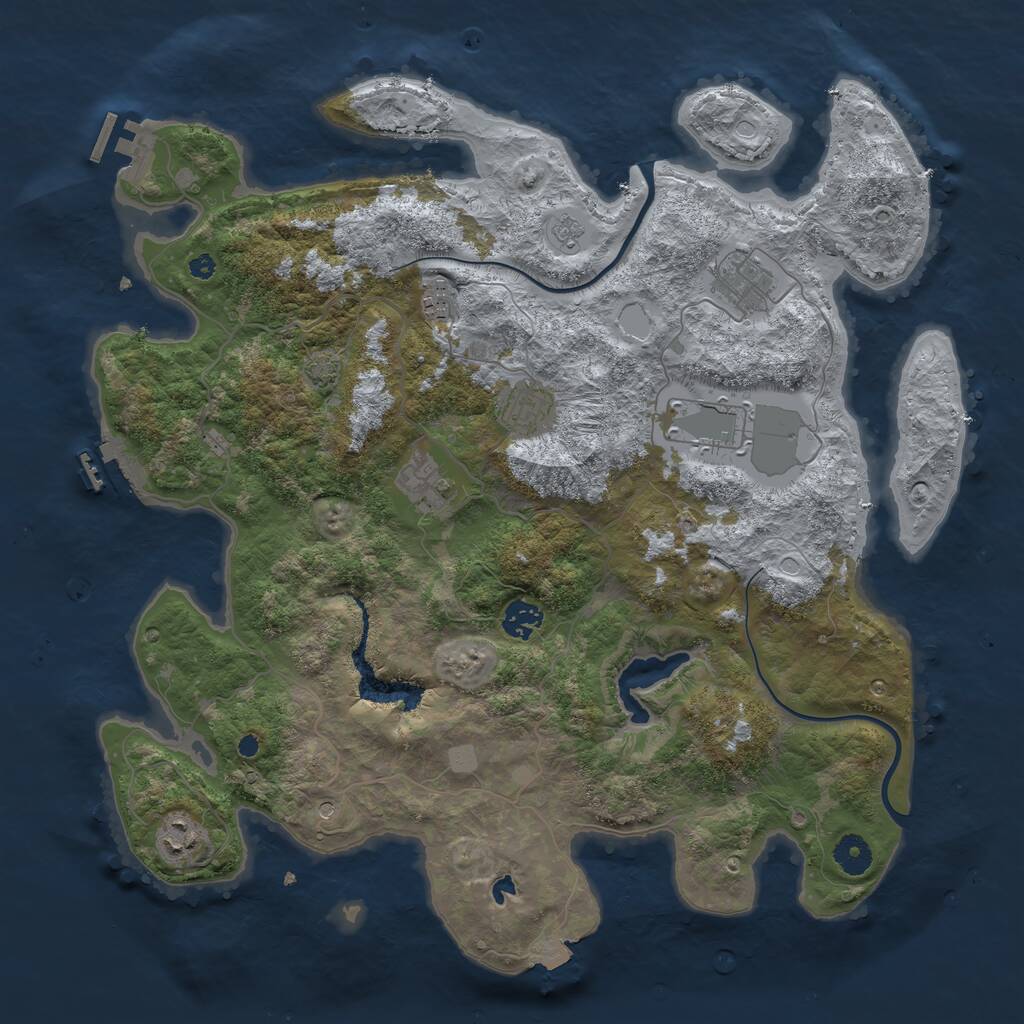Rust Map: Procedural Map, Size: 4000, Seed: 882357092, 13 Monuments