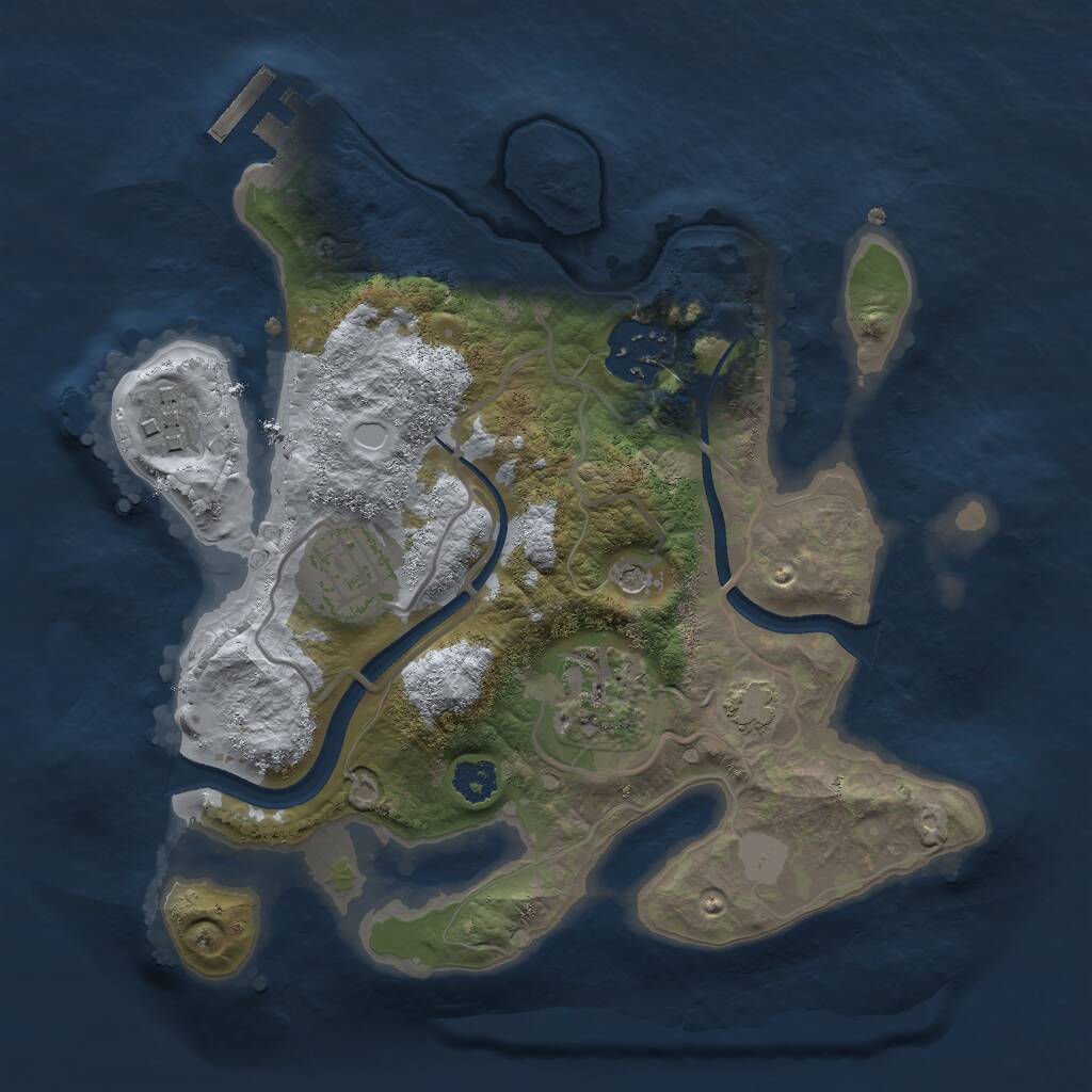 Rust Map: Procedural Map, Size: 2500, Seed: 943006848, 8 Monuments