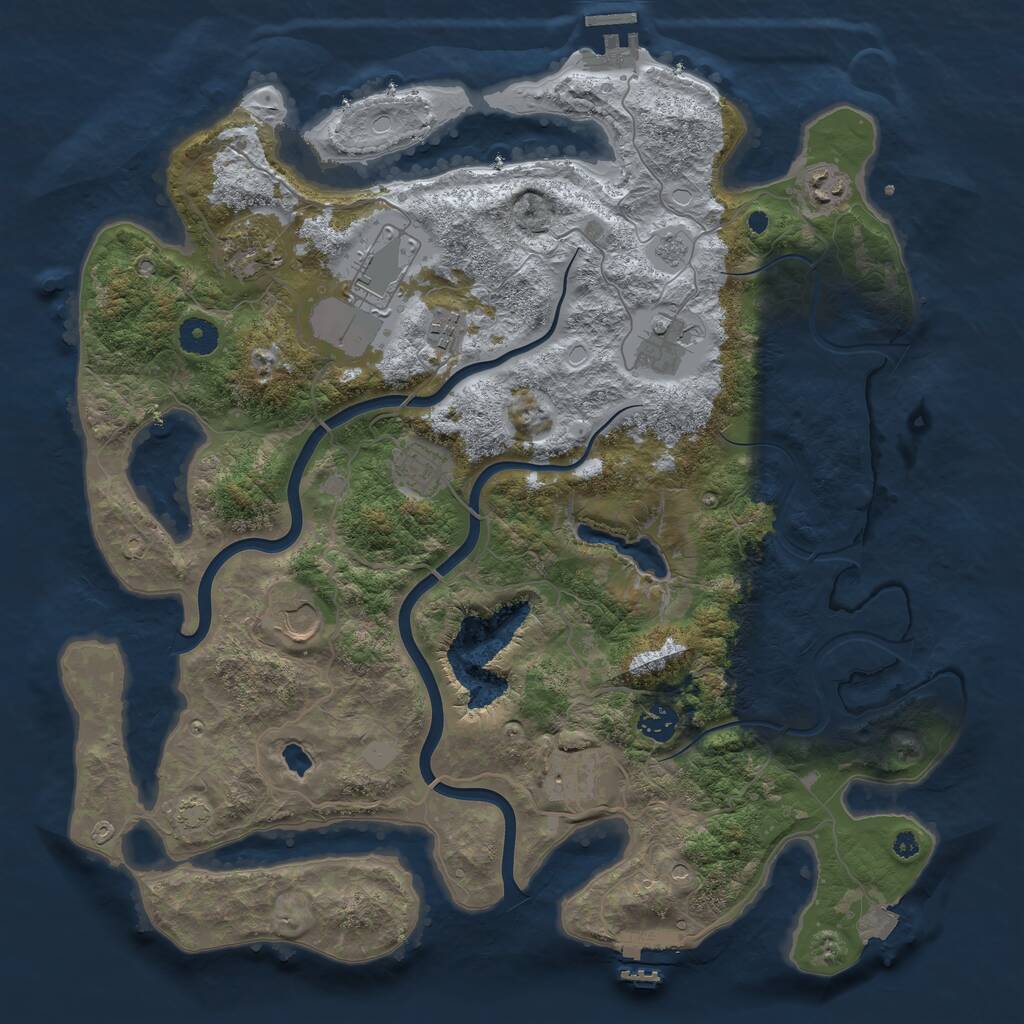 Rust Map: Procedural Map, Size: 4000, Seed: 1912898313, 15 Monuments