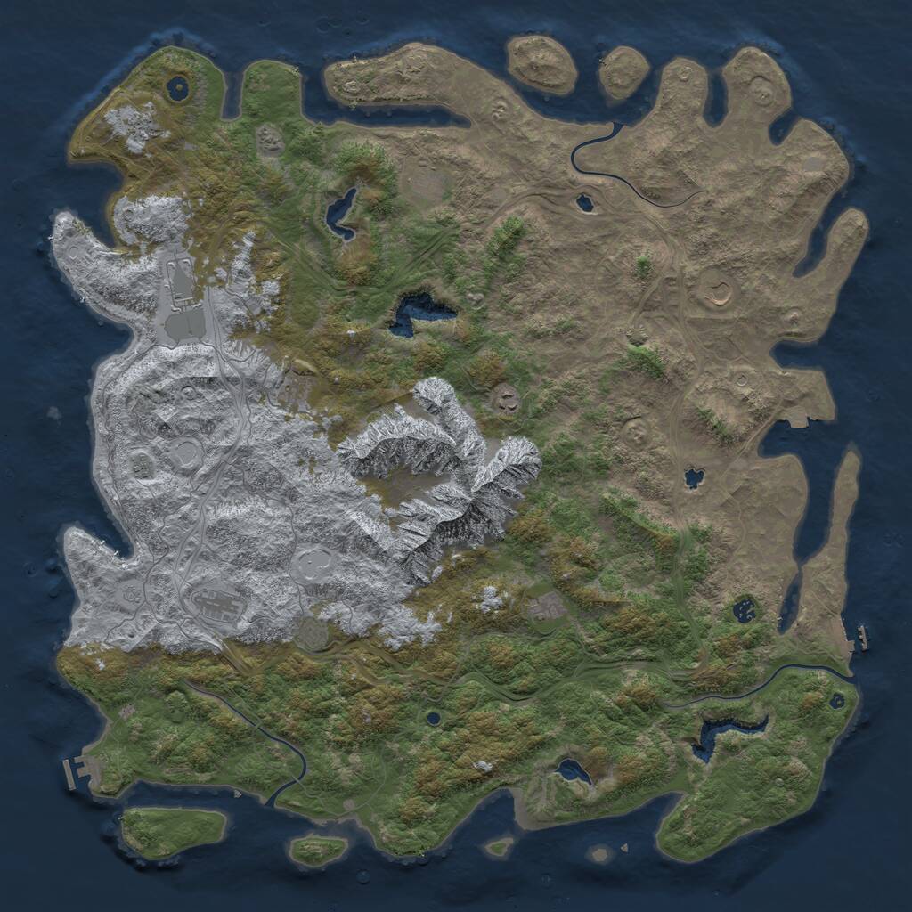Rust Map: Procedural Map, Size: 6000, Seed: 182520285, 17 Monuments