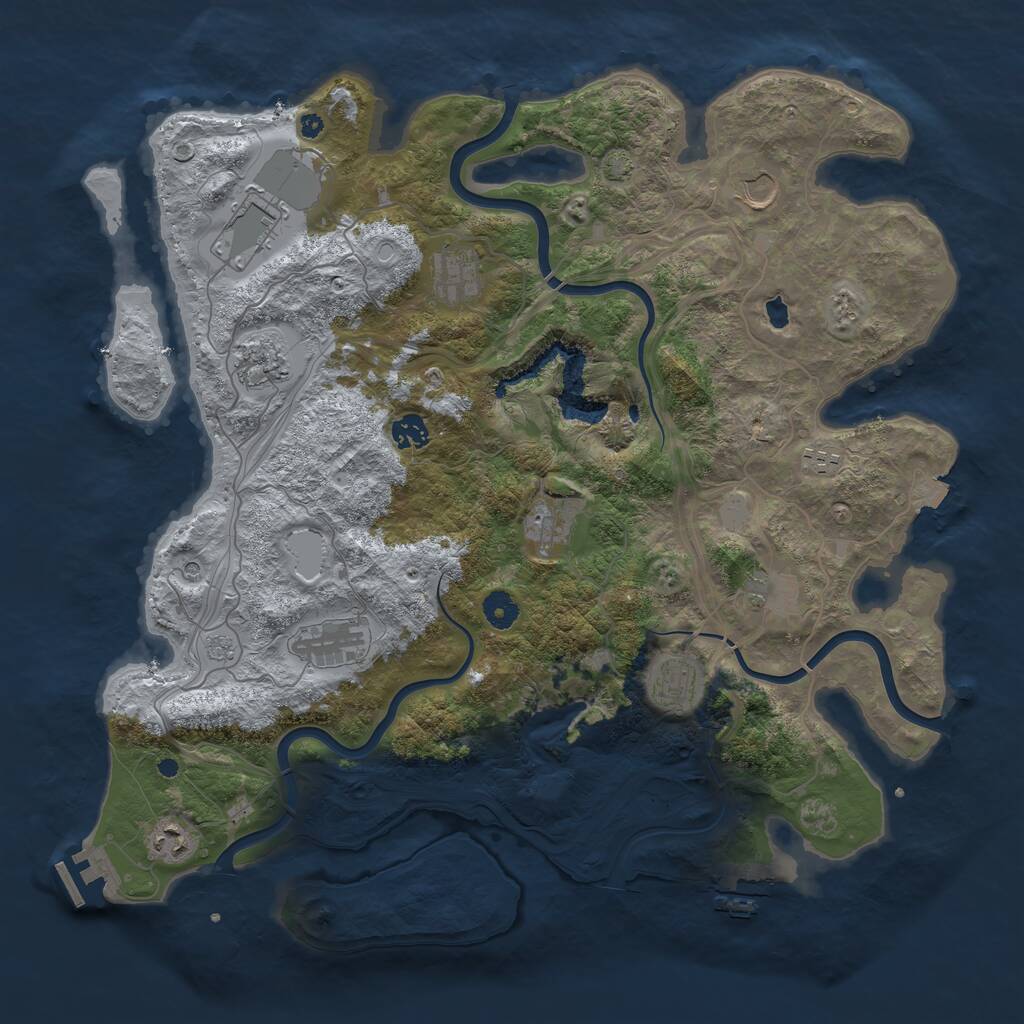 Rust Map: Procedural Map, Size: 4250, Seed: 24159859, 17 Monuments