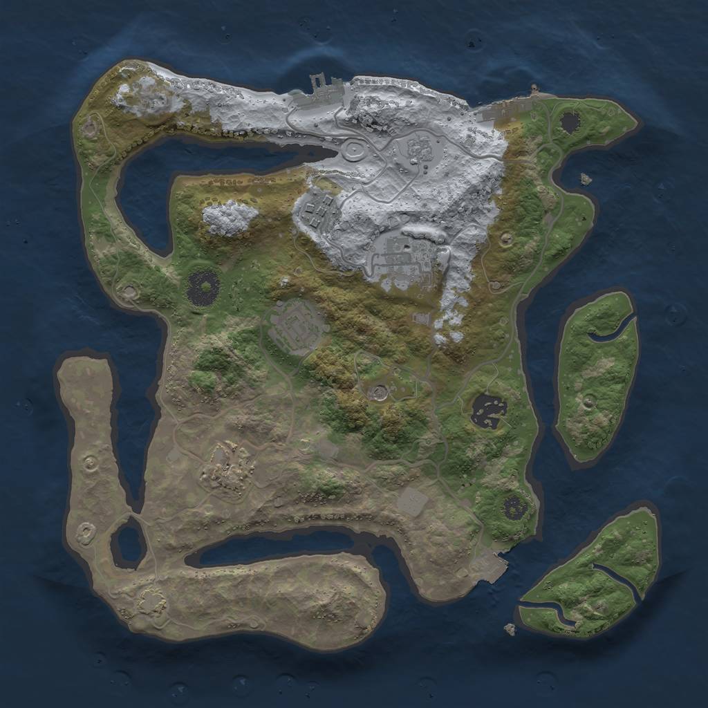 Rust Map: Procedural Map, Size: 3000, Seed: 1912898313, 13 Monuments