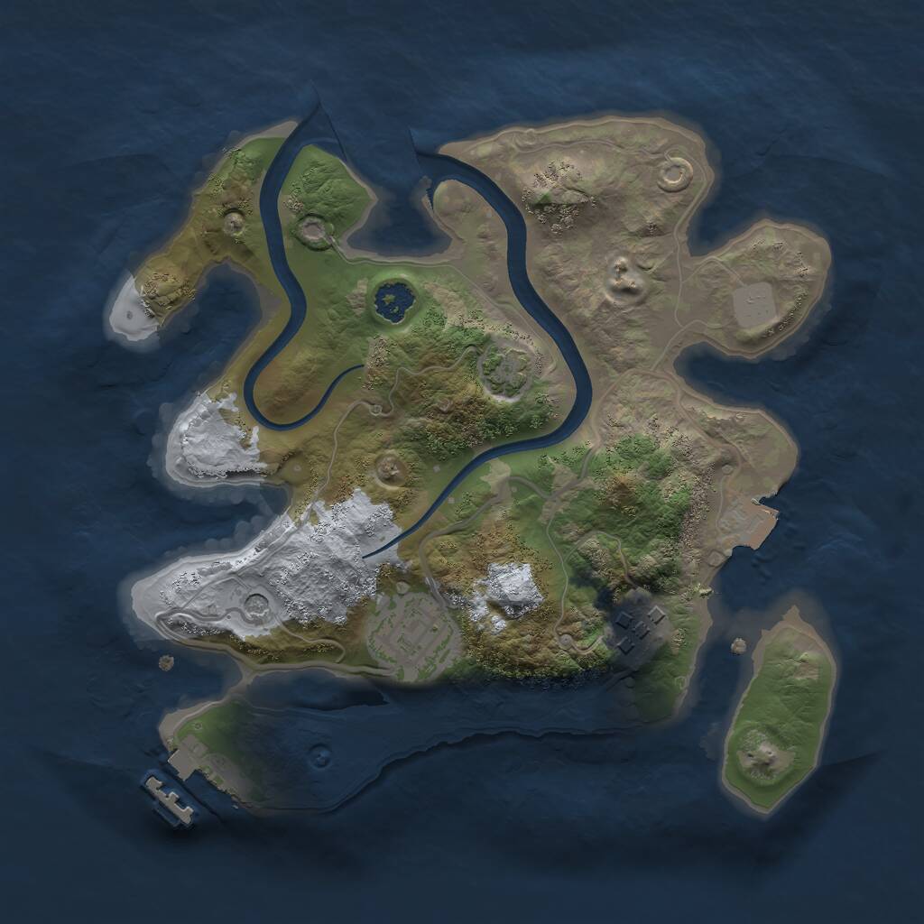 Rust Map: Procedural Map, Size: 2400, Seed: 1825361794, 6 Monuments