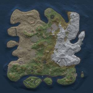 Thumbnail Rust Map: Procedural Map, Size: 3500, Seed: 1744316407, 16 Monuments