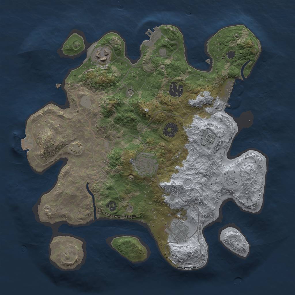 Rust Map: Procedural Map, Size: 3000, Seed: 4358712, 13 Monuments