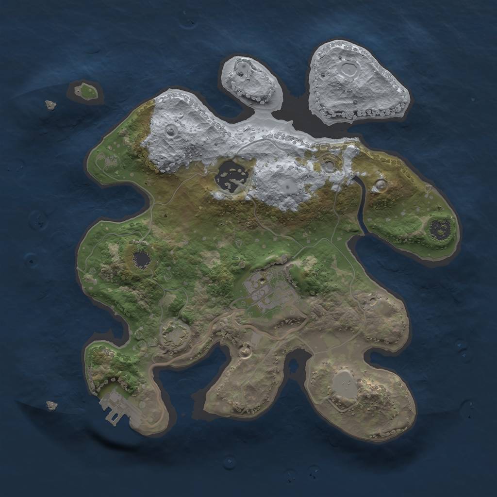 Rust Map: Procedural Map, Size: 2400, Seed: 19129011, 7 Monuments