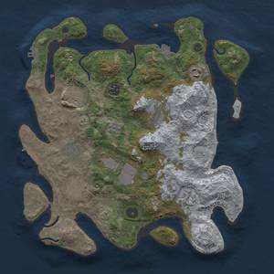 Thumbnail Rust Map: Procedural Map, Size: 3500, Seed: 1328187173, 17 Monuments