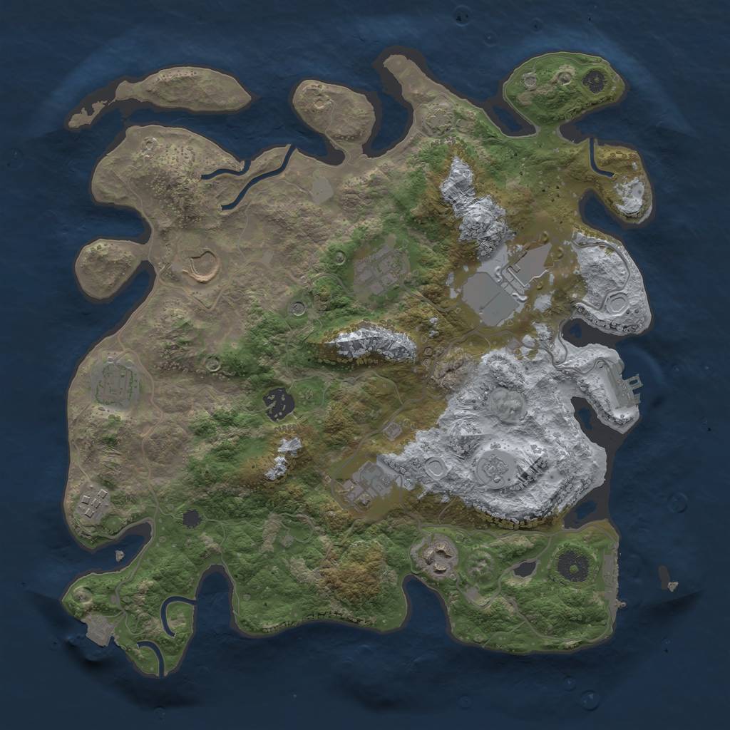 Rust Map: Procedural Map, Size: 3500, Seed: 1415321418, 16 Monuments