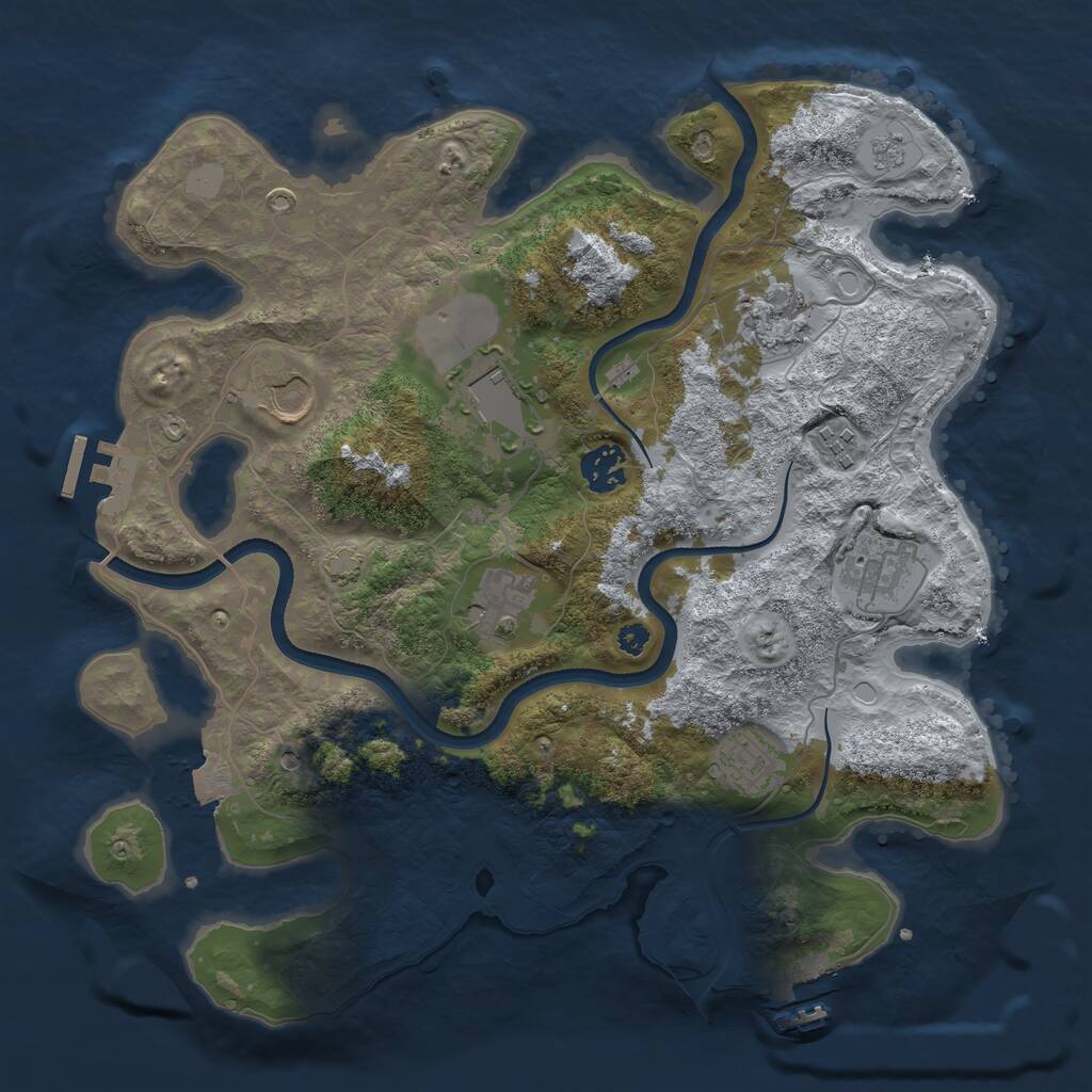 Rust Map: Procedural Map, Size: 3500, Seed: 252774634, 14 Monuments