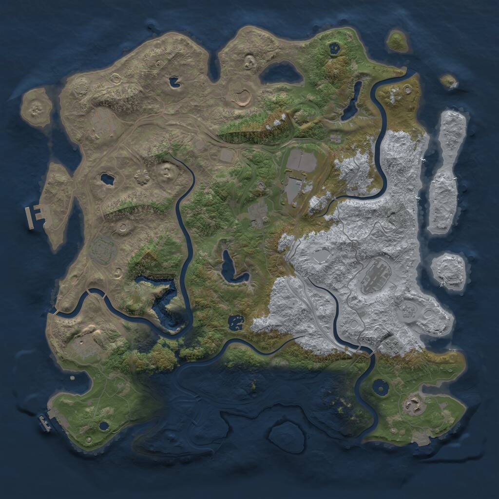 Rust Map: Procedural Map, Size: 4500, Seed: 847566304, 16 Monuments